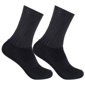 2025新款 气动压缩公路自行车运动比赛骑行袜子男女士中长筒黑白色