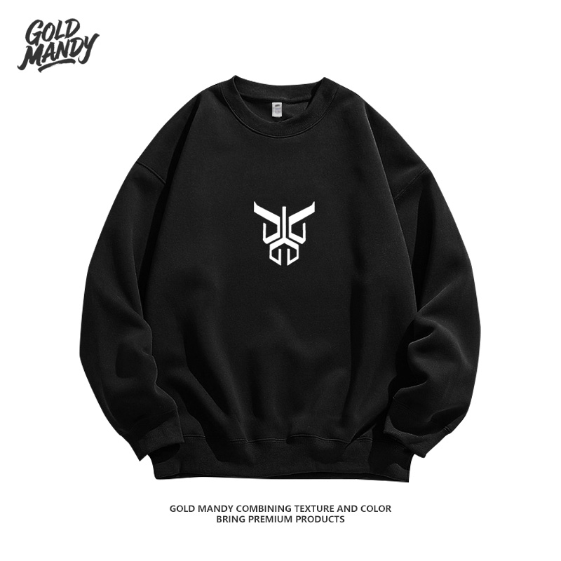 五代雄介空我图腾标志复古品牌印花重磅纯棉卫衣男女款情侣上衣服