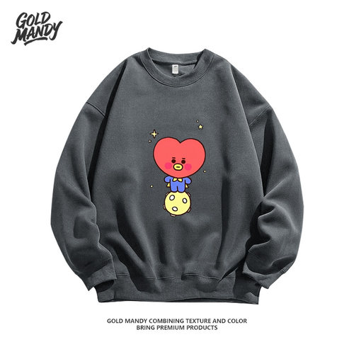 BTS防弹少年团V卡通爱豆粉丝应援周边重磅纯棉长袖卫衣服男女同款