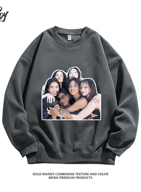 韩女团爱豆Katseye粉丝应援周边百搭合影印花重磅纯棉卫衣男女款