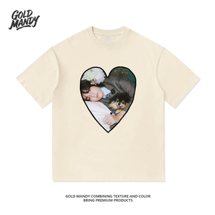 BTS防弹少年团V粉丝应援周边KPOP重磅纯棉T恤半袖杉爱心男女同款