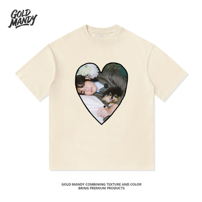 BTS防弹少年团V粉丝应援周边KPOP重磅纯棉T恤半袖杉爱心男女同款