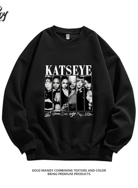 韩女团 Katseye粉丝周边应援印花重磅纯棉百搭卫衣套头衫男女同款