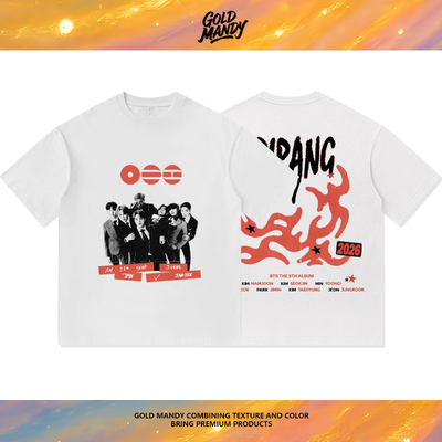 BTS韩团ARIRANG专辑粉丝应援周边重磅纯棉T恤半袖杉情侣男女同款