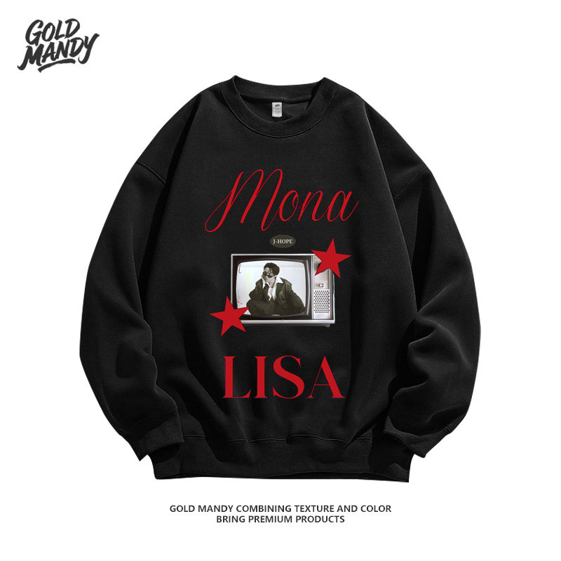 BTS Jhope solo monalisa印花粉丝应援周边重磅纯棉卫衣男女同款