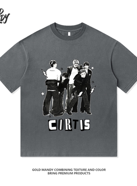 Cortis韩国男团粉丝应援周边KPOP重磅纯棉T恤半袖杉情侣男女同款