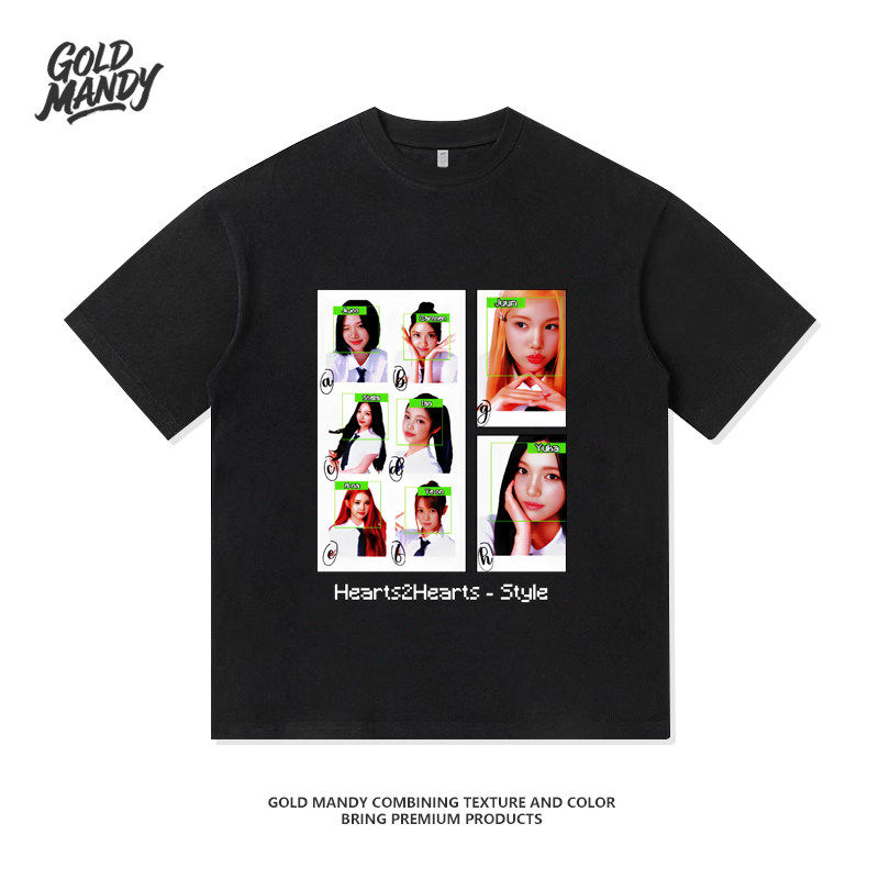 韩团H2H爱豆粉丝应援周边KPOP人像重磅纯棉T恤半袖杉情侣男女同款,男装,T恤,淘宝优惠券,粉丝福利购,淘宝优惠卷