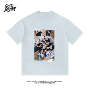 韩团H2H粉丝应援周边KPOP百搭个性重磅纯棉T恤半袖杉情侣男女同款