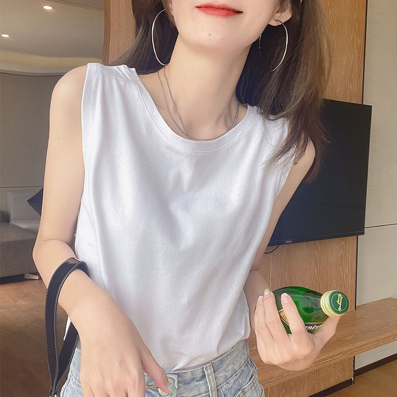 无袖宽松背心女吊带纯棉t恤打底衫白色纯色黑色港风外穿2023款,女装/女士精品,背心吊带,淘宝优惠券,粉丝福利购,淘宝优惠卷