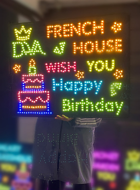 生日快乐布置场景装饰LED灯字牌派对happybirthday牌匾KTV发光字