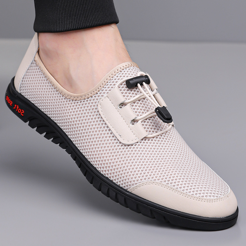跨境男鞋夏季新款飞织网面鞋男透气轻便薄款懒人一脚蹬潮流休闲鞋