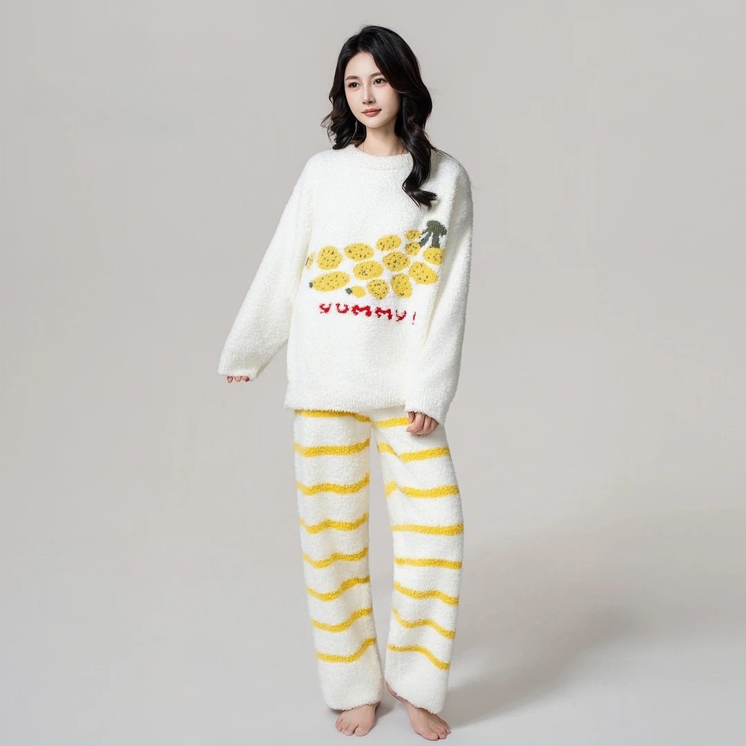 秋冬新款软绵绵小香蕉半边绒睡衣女加厚保暖宽松时尚家居服可外穿,女士内衣/男士内衣/家居服,睡衣/家居服套装,淘宝优惠券,粉丝福利购,淘宝优惠卷