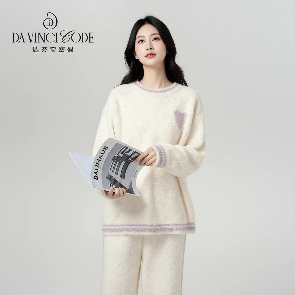 2026秋冬半边绒睡衣女款冬季加厚加绒家居服保暖套装软绵绵居家服