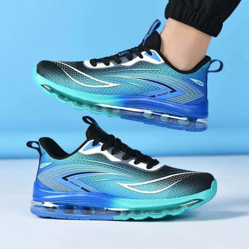 大码48码男鞋飞织透气运动鞋全掌气垫鞋透气47胖脚加宽休闲潮鞋子