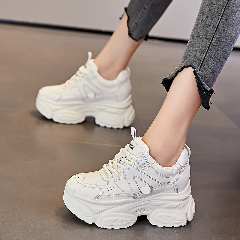 内增高女鞋8cm新款透气老爹鞋厚底网面小个子运动休闲鞋女A8700