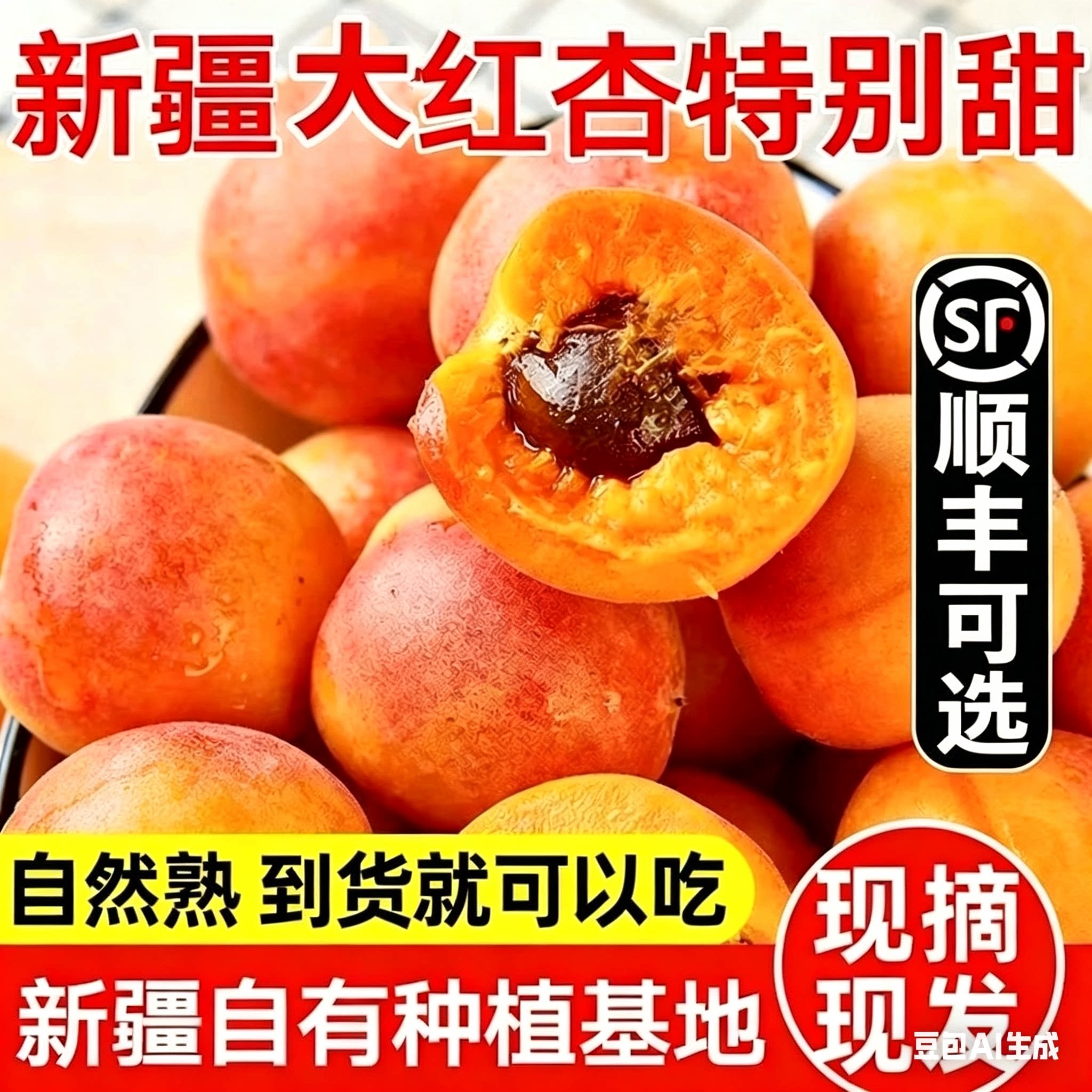 顺丰可选正宗新疆大红杏阿克苏吊干杏当季孕妇胭脂杏新鲜杏子LL