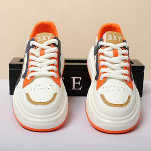 2026春夏新款轻便防滑厚底板鞋男士网面透气运动休闲鞋增高小白鞋