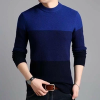 Jingdong thương hiệu áo len nam mùa thu và áo len nam phiên bản Hàn Quốc của đầu đan đáy áo len cổ tròn đẹp trai - Áo len áo thun có cổ