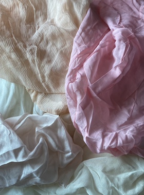 真丝面料纯色顺纡零头布100%桑蚕丝轻薄透气汉服内衬清仓处理