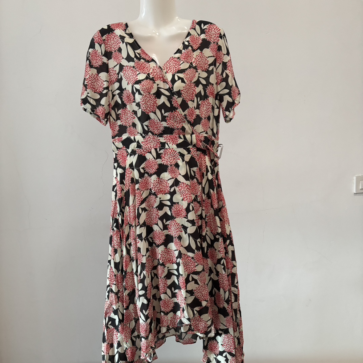 小菊花真丝双绉连衣裙女