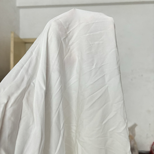 白色弹力双乔缎手工布料做衣服裙子100%桑蚕丝零头布 小蓝真丝