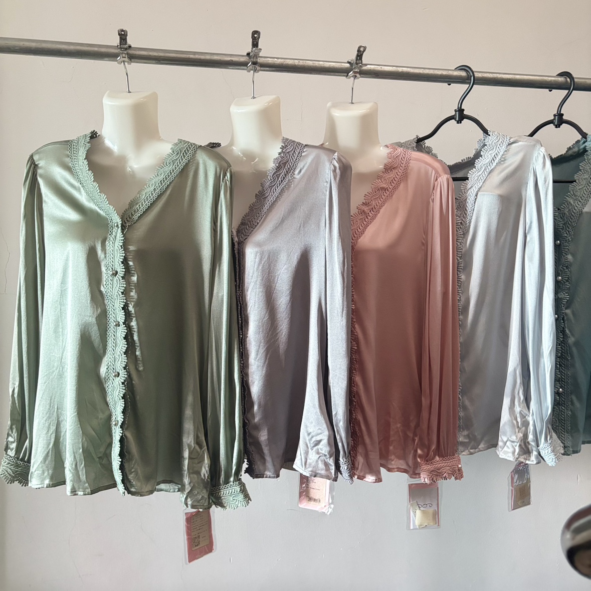 拼接花边领气质法式衬衫秋季