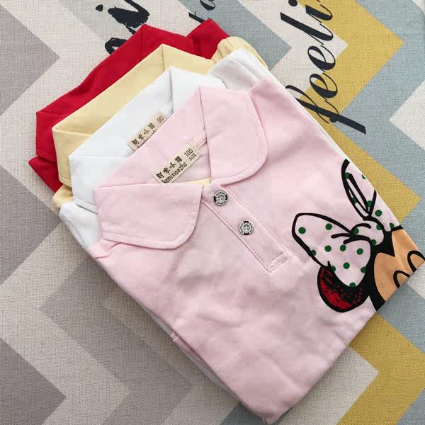 儿童装长袖T恤女童打底衫中小童上衣 新款春秋装翻领薄款米奇