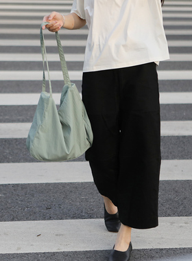 JOYDIVISION 大容量粉色单肩购物袋布包通勤包单肩袋拉链棉布包背