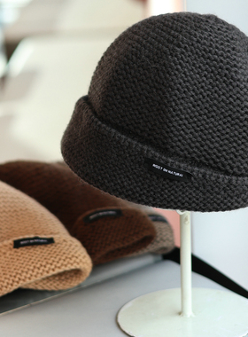 帽范 100羊毛~韩系复古雅痞风字母地主帽秋冬保暖百搭情侣毛线帽