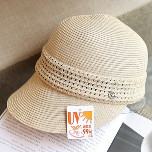 帽范 日式休闲风素色镂空拼接马术帽夏日遮阳透气百搭出游鸭舌帽