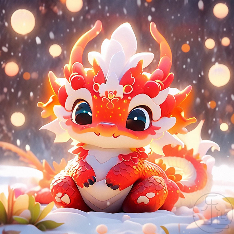 可爱小火龙 钻石画2024新款卡通龙宝宝印花十字绣手工贴钻diy送礼