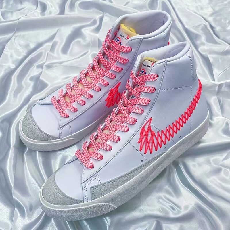 适配潮流aj1af1中国白红如意结blazer开拓者高低帮帆布板鞋鞋带绳