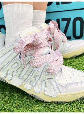 适配lanvin浪凡OLD ORDER OG 白色 红波浪纹鞋带黑黄红拼色宽鞋绳