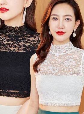假领子女夏百搭配毛衣防走光衣领高档蕾丝打底内搭背心打底衫