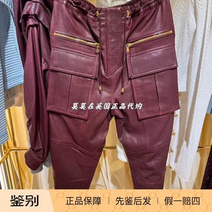 裤 英国代购 弹性抽绳带口袋复古羔羊皮工装 圣诞折扣5折 Balmain