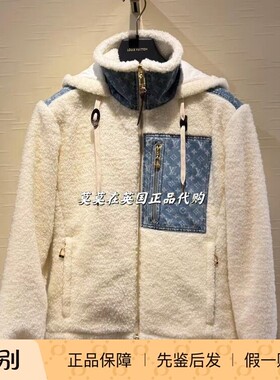 95折新款牛仔徽标logo抓绒夹克