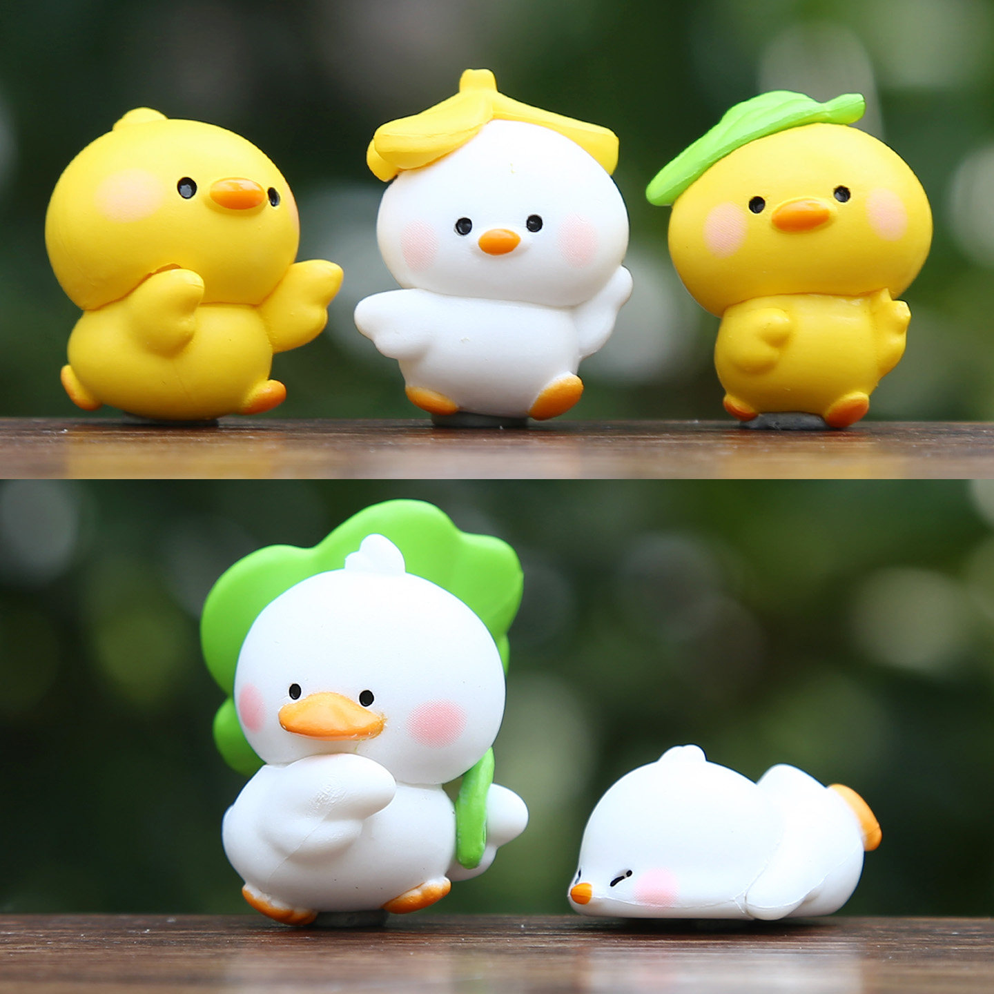 新品潮玩卡通春游小鸭系列公仔玩偶创意微景观盆栽装饰品盲盒摆件