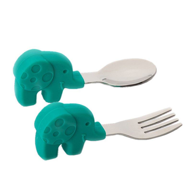 marcus宝宝学吃饭大象1-2-3勺子