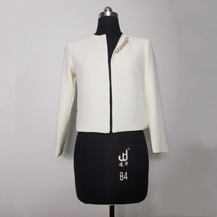 三醋酸法式西装外套女士短款通勤纯色小香风秋季新款九分袖上衣女