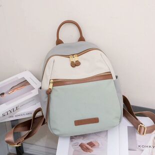 欧美新款时尚洋气夏天旅游背包女防泼水方形夹层暗袋轻便潮双肩包