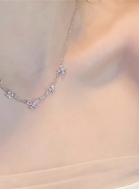 气质小众设计蝴蝶锆石项链颈链女