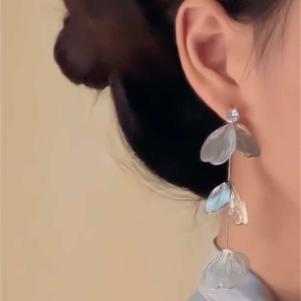 独特小众设计感花朵流苏耳环耳饰