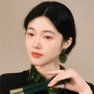春晚王菲同款虾片耳环橄榄绿晕染