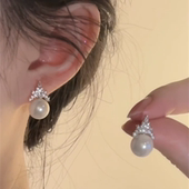 YFEIFEIE戴妃同款 精致珍珠耳钉女轻奢小众设计高级感气质百搭耳饰