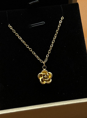 镀金山茶花项链女款62