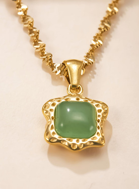 不锈钢天然石不规则吊坠