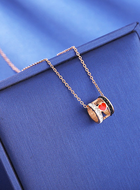 新款轻奢镂空玫瑰金项链女