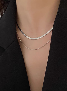 钛钢金色项链女轻奢简约锁骨链