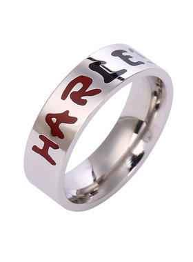 欧美风钛钢情侣对戒厂家直供