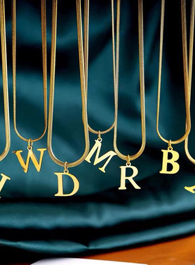 高定钛钢字母项链轻奢款